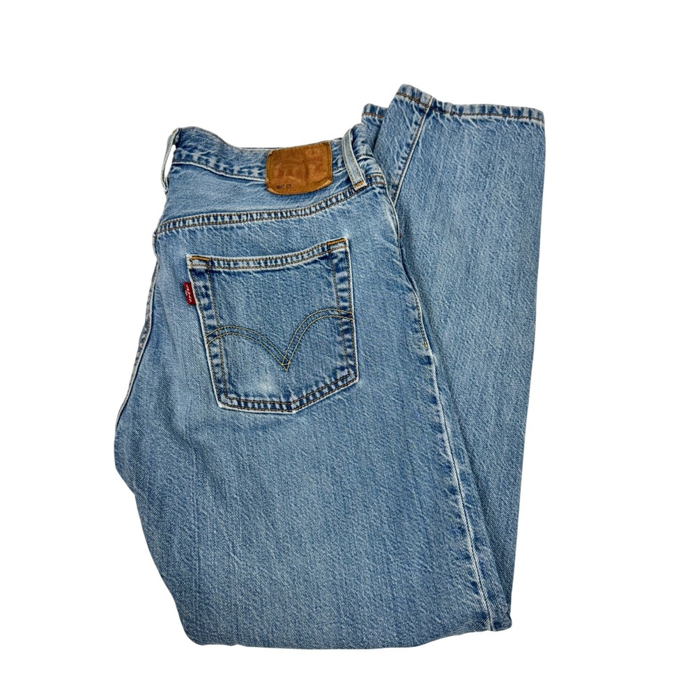 Levis 501 CT Custom Tapered Light Wash Button Fly Straight Leg Jeans Womens - Picture 4 of 10